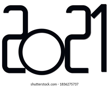 Signo abstracto de estilo plano del año 2021