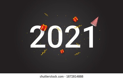 Diseño de fondo para Año Nuevo 2021, adecuado para antecedentes, carteles, plantillas, web, fondos de pantalla con el tema de Año Nuevo 2021