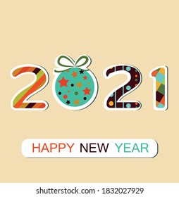 Hintergrund: Neujahr 2021. Vektorgrafik	