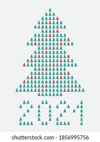 New Year 2021 background. Vector christmas pixel tree
