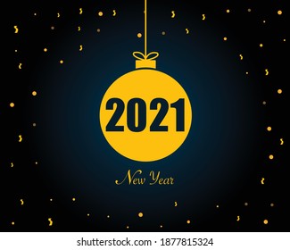 New Year 2021 Blue Background Vector