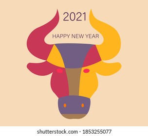 New Year 2021, Chinese New Year 2021. Vector illustration
