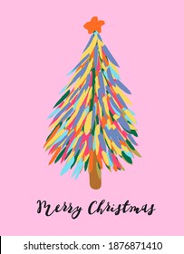 New Year 2021 And Christmas Greeting Card with Christmas tree.
It can be used for Christmas card designs, posters, product packaging, and social media posts.
