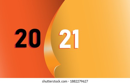 New Year 2021 colored promotional posters or banners with open gift wrapping paper. Change or open the concept of the new year 2021. Template promotion and shopping for the New Year.Vector EPS10
