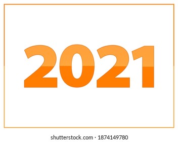 New Year 2021 design with dark and light orange color tones. vector illustration