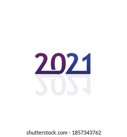 Nuevo año 2021 diseño logotipo vectorial y número de diseño