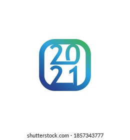 Nuevo año 2021 diseño logotipo vectorial y número de diseño
