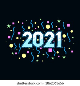 Año Nuevo 2021. Feliz año nuevo vector 2021. 