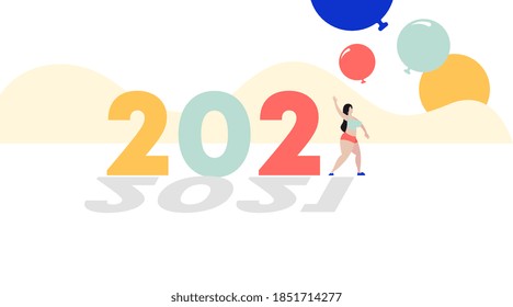 Vector de ilustración de Año Nuevo 2021