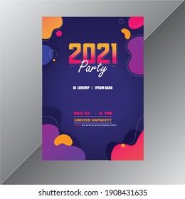 New year 2021 party poster , Vector Poster, Poster
