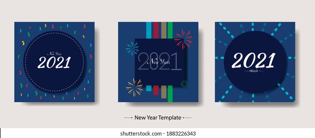 New Year 2021 social media post Vector