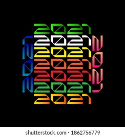 New Year 2021 Typography Text
