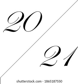 new year 2021 vector black isolated on white background happy new year illustration collection of 2021 number design