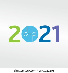 New Year 2021 Vector Design Illustration on white Background.