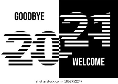 New Year 2021 Vector. Goodbye 2020. Welcome 2021