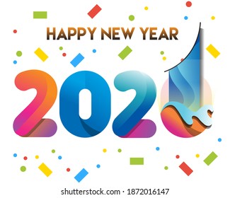 Neujahr 2021 Vektorgrafik geeignet für die Firmenwerbung.