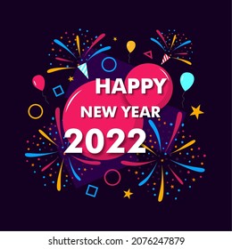 The new year 2022 is always celebrated with great fanfare. And this is a vector design that can be used for a 2022 new year celebration poster.