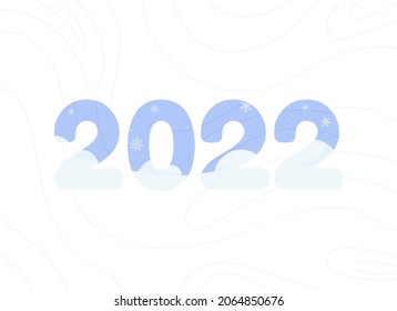 Nuevo año 2022 fondo en diseño plano. Cartel de vacaciones o afiche para imprimir