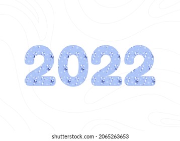 New year 2022 background in flat design. Holiday banner or poster for print