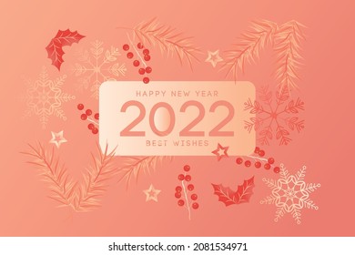 new year 2022 background with realistic golden decoration vector design illustration