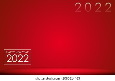 Plantilla de fondo de Año Nuevo 2022 con espacio libre. fondo rojo brillante, genial para las celebraciones de año nuevo
