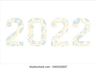 New Year 2022 background and textures with firework typography. 
