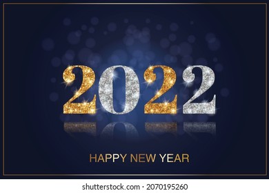 NEW YEAR 2022 BANNER IN NAVY BACKGROUND 