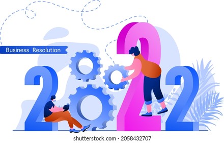 New Year 2022 Best Service Flat Illustration, perfect for landing pages, templates, UI, web, mobile app, posters, banners, flyers, development. vector
