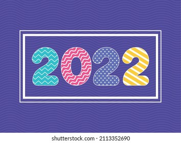 new year 2022 design over purple