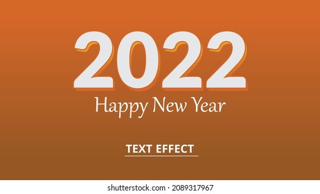 New year 2022 editable text effect vector