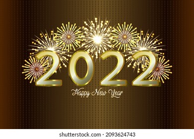 New Year 2022, fireworks background with copy space. illustration vector.