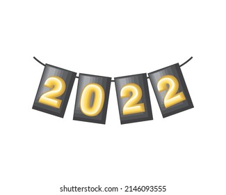 new year 2022 garland decoration icon