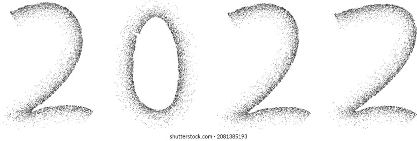 New year 2022. Glitch effect . Distort design . vector