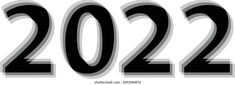 Neues Jahr 2022. Glitch-Effekt. Unscharf.  Verzerrung des Designs. Vektorgrafik