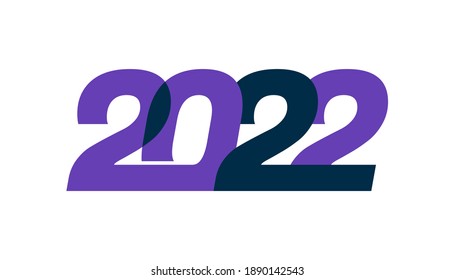 new year 2022. Greeting card design for year 2022 calligraphy includes colorful shapes. Vector illustration