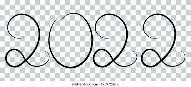 New Year 2022, Handwritten Vector
