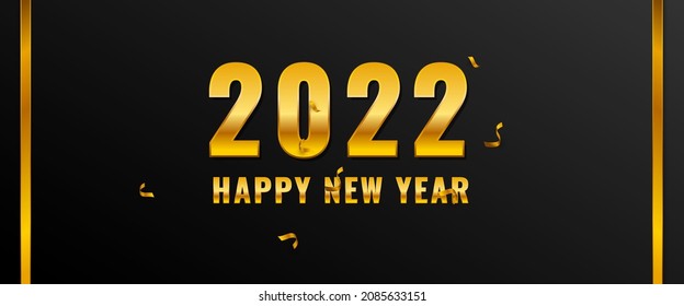 New year 2022 horizontal banner template design.