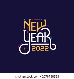 New year 2022 lettering typography style for greeting card