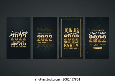 new year 2022 party banner collection vector design illustration