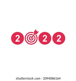 New year 2022 resolution, business strategy plan and goal achievement. Vector