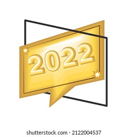icono plano de firma del año 2022 nuevo