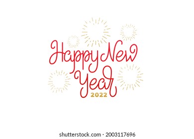 Neujahr 2022: Textschrift. Vektorgrafik für die Neujahrsfeier