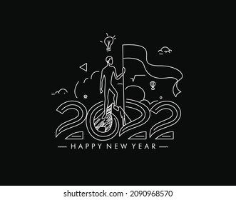 New Year 2022 Text Typography Design illustration.