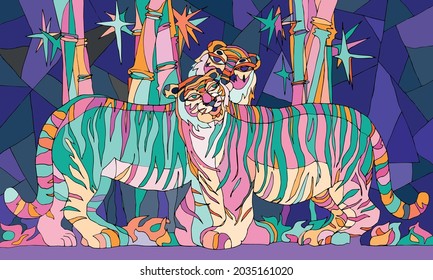 New year 2022, year of the tiger. Moment and eternity.