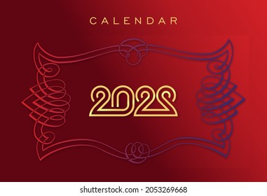 Neujahr 2022 Vektor in Batik-Motiv