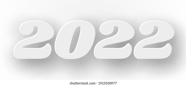Fondo blanco de Año Nuevo 2022. Ilustración vectorial.