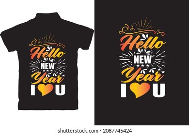 New year 2022t-shirt design template vector and typography