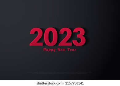 neues Jahr 2023 mit 3D roten Zahlen.
