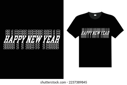 Nuevo año 2023 Diseño de camisetas de tipografía 3D