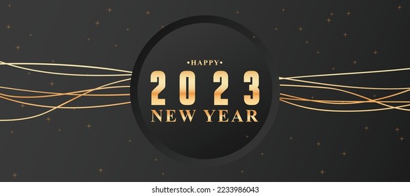 Nuevo año 2023 fondo con gradiente negro y chispas